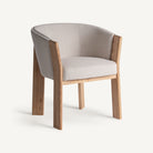 Silla tapizada de roble Laguar beige
