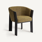 Silla tapizada de roble Laguar mostaza