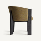 Silla tapizada de roble Laguar mostaza
