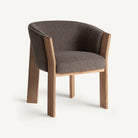 Silla tapizada de roble Laguar topo