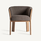 Silla tapizada de roble Laguar topo