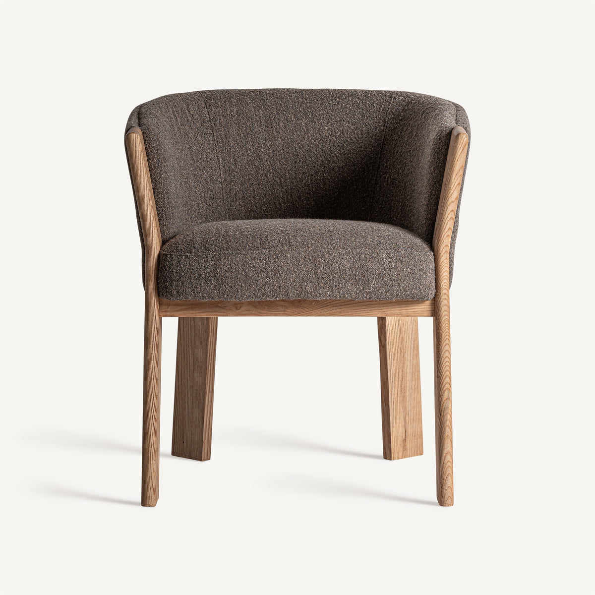 Silla tapizada de roble Laguar topo