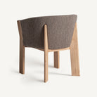 Silla tapizada de roble Laguar topo