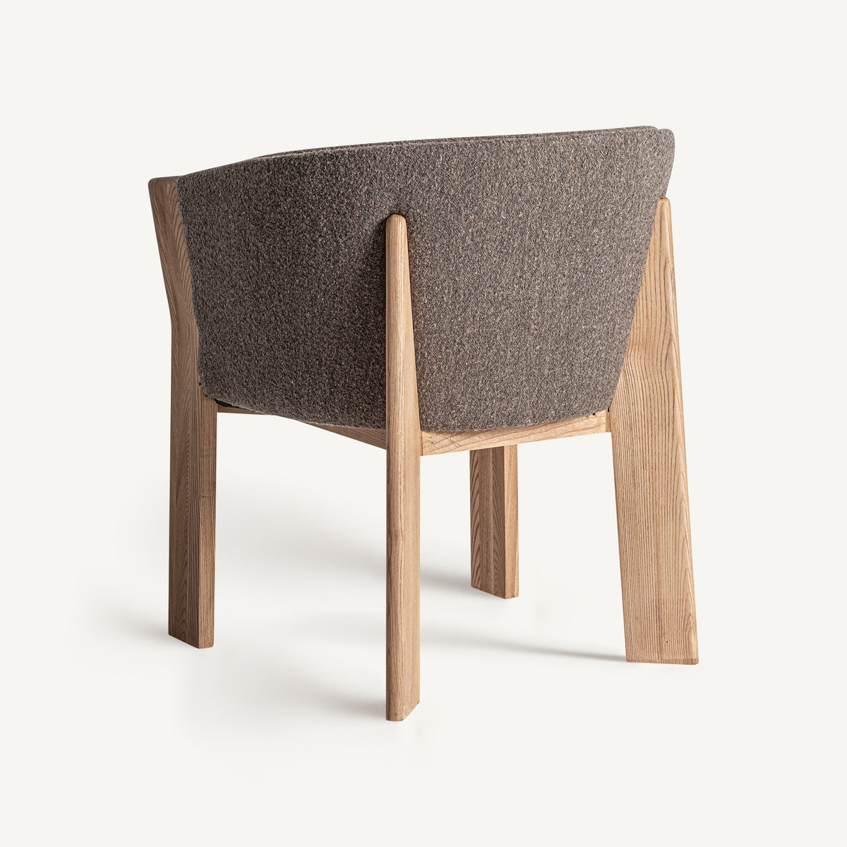 Silla tapizada de roble Laguar topo