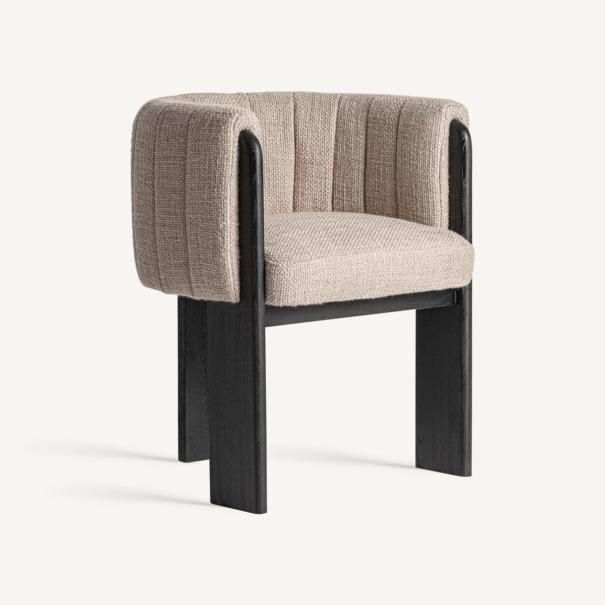 Silla tapizada de roble Vilafamés gris