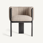 Silla tapizada de roble Vilafamés gris