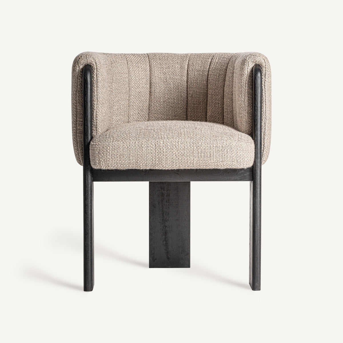 Silla tapizada de roble Vilafamés gris