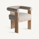 Silla tapizada gris y roble Espalmador