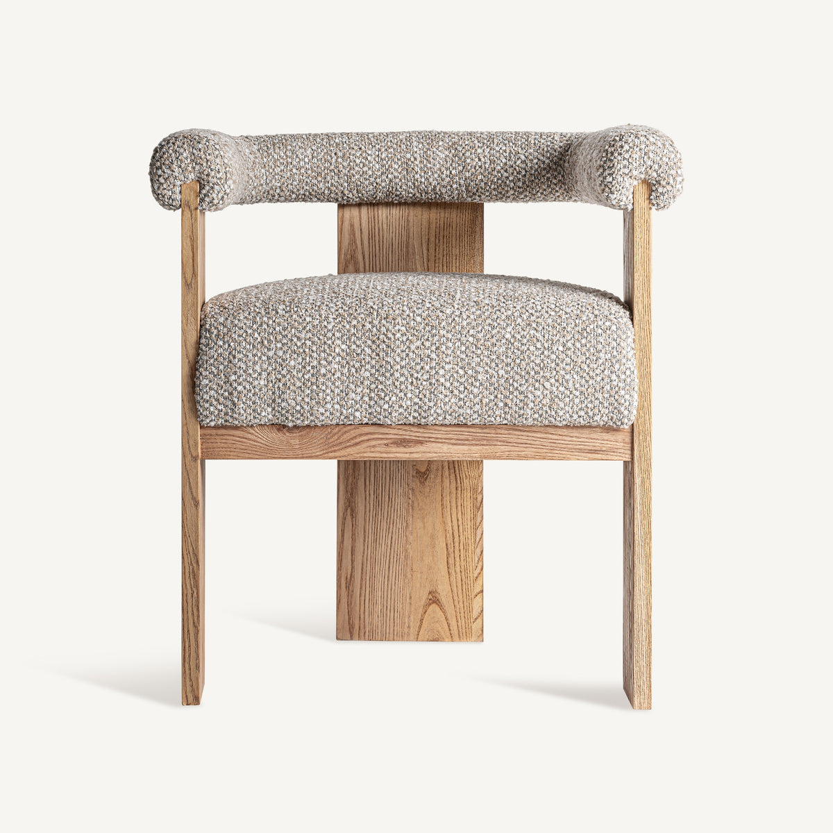 Silla tapizada gris y roble Espalmador