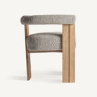 Silla tapizada gris y roble Espalmador