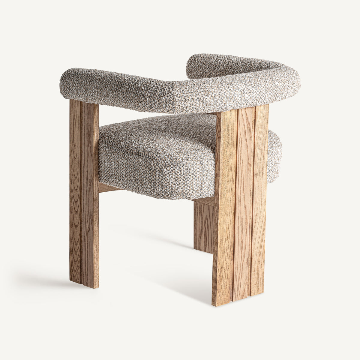 Silla tapizada gris y roble Espalmador