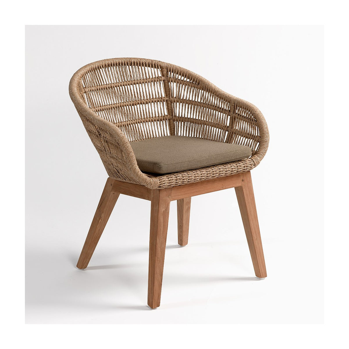 Silla de teca y cuerda Villaluenga