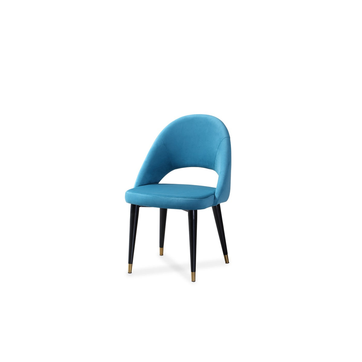 Silla de terciopelo azul y madera Arcos