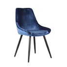 Set de 2 sillas de terciopelo azul Medina