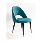 Silla de terciopelo azul y madera Arcos