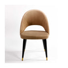 Silla de terciopelo beige y madera Juviles