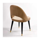Silla de terciopelo beige y madera Juviles
