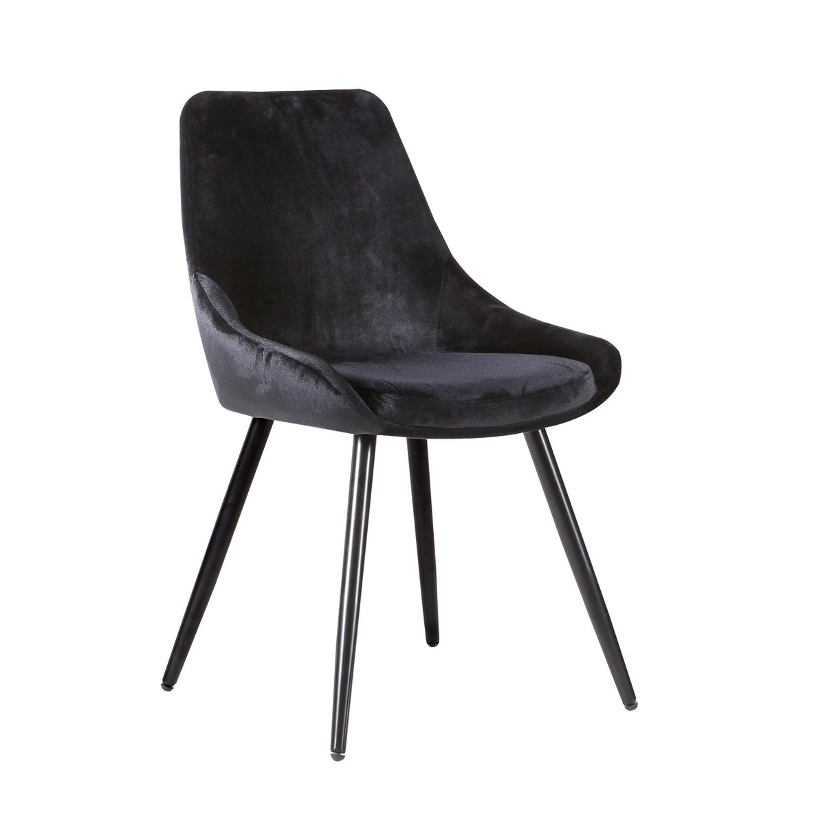 Silla de terciopelo negro Ubrique