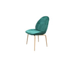 Silla de terciopelo verde y patas doradas Algodonales