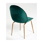 Silla de terciopelo verde y patas doradas Algodonales