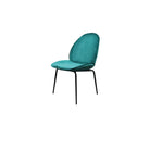 Silla de terciopelo verde y patas negras Paterna