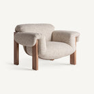 Sillón amplio de caucho tapizado beige Ses Variades