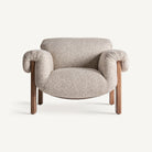 Sillón amplio de caucho tapizado beige Ses Variades
