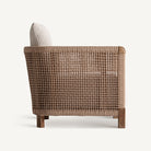 Sillón bajo de teca reciclada y trenzado blanco Cala Codolar