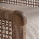 Sillón bajo de teca reciclada y trenzado blanco Cala Codolar