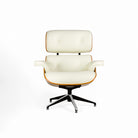 Sillón con reposapiés de piel Bomfim