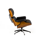 Sillón con reposapiés de piel Giussano
