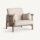Sillón de abedul y algodón beige Sant Ferran