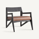 Sillón de acacia y cuero Cala Comte