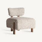 Sillón de acacia y lana beige Cala Vadella