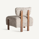 Sillón de acacia y lana beige Cala Vadella