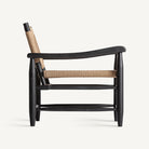 Sillón de caucho negro y cuerda Cala Mastella