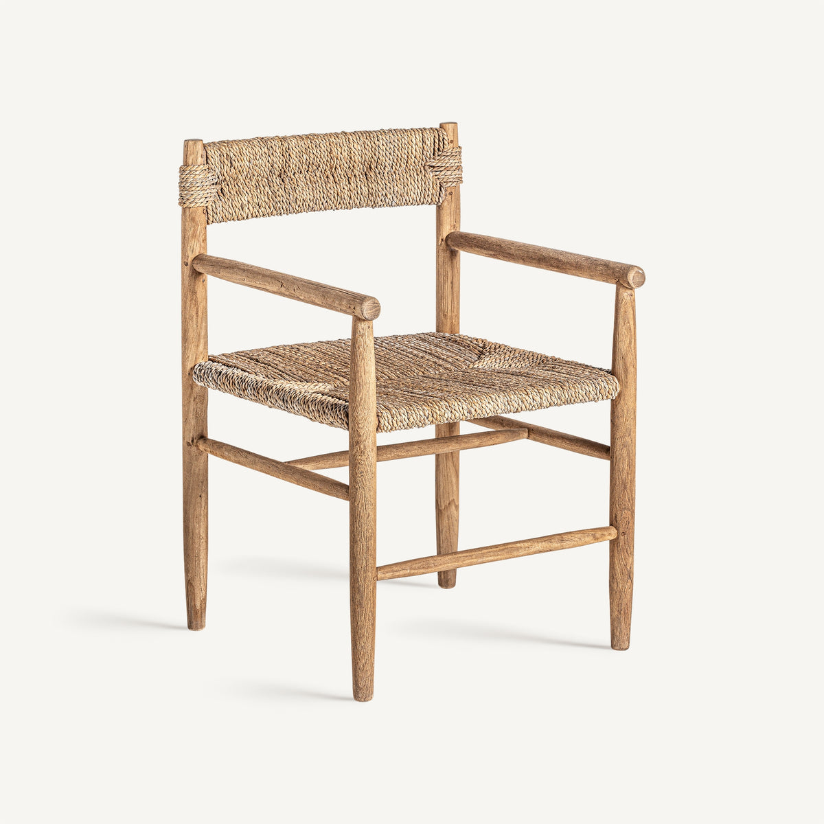 Sillón de comedor de teca y fibra Punta Galera