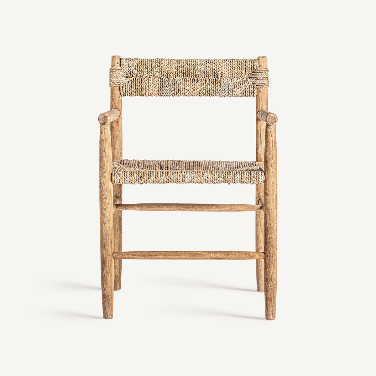 Sillón de comedor de teca y fibra Punta Galera
