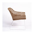 Sillón de exterior de ratán tostado y cojín gris Anafi
