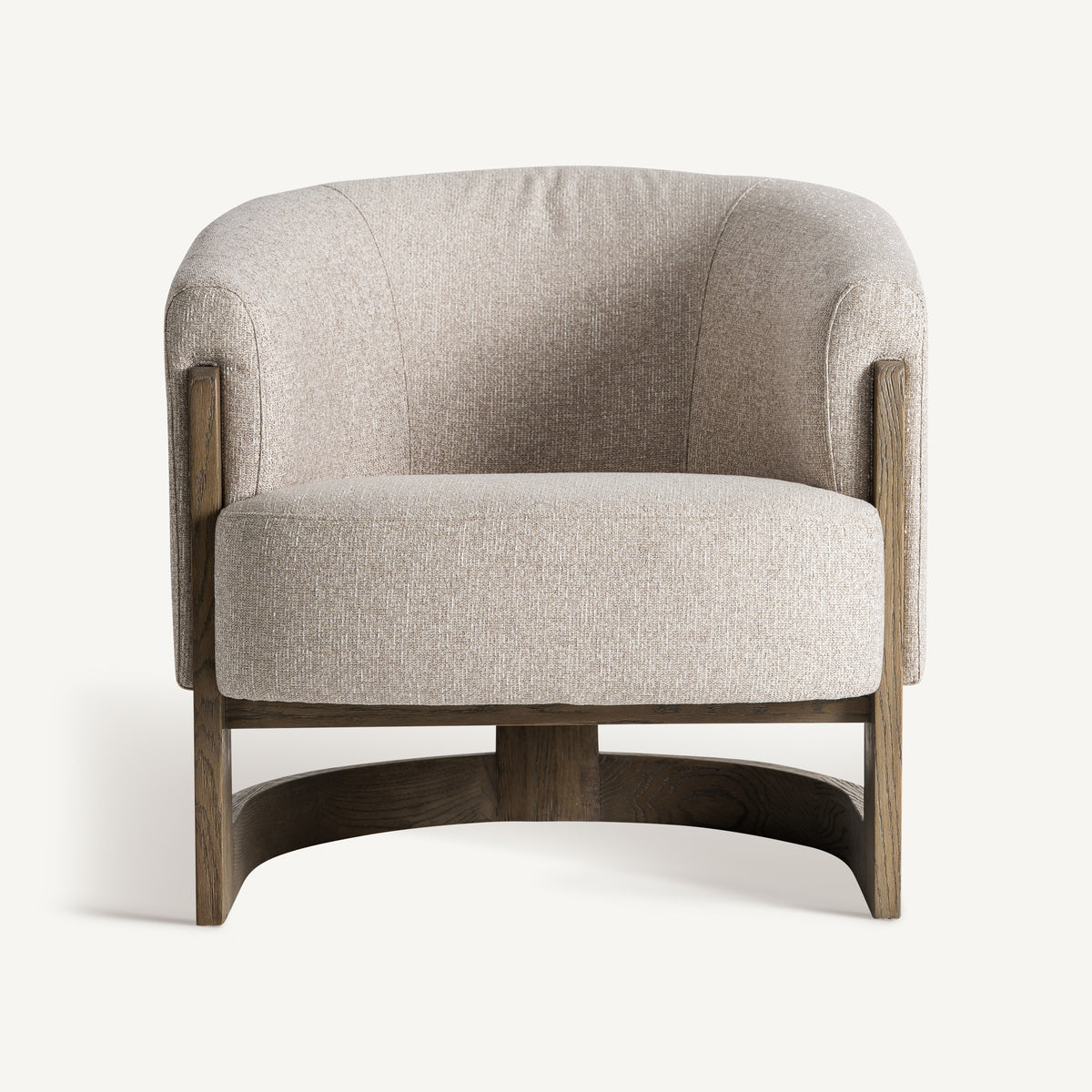 Sillón de fresno natural tapizado topo Sa Talaia