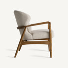 Sillón de fresno tapizado beige Ca Marí