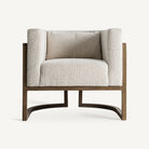 Sillón de fresno tapizado beige Cala Gració