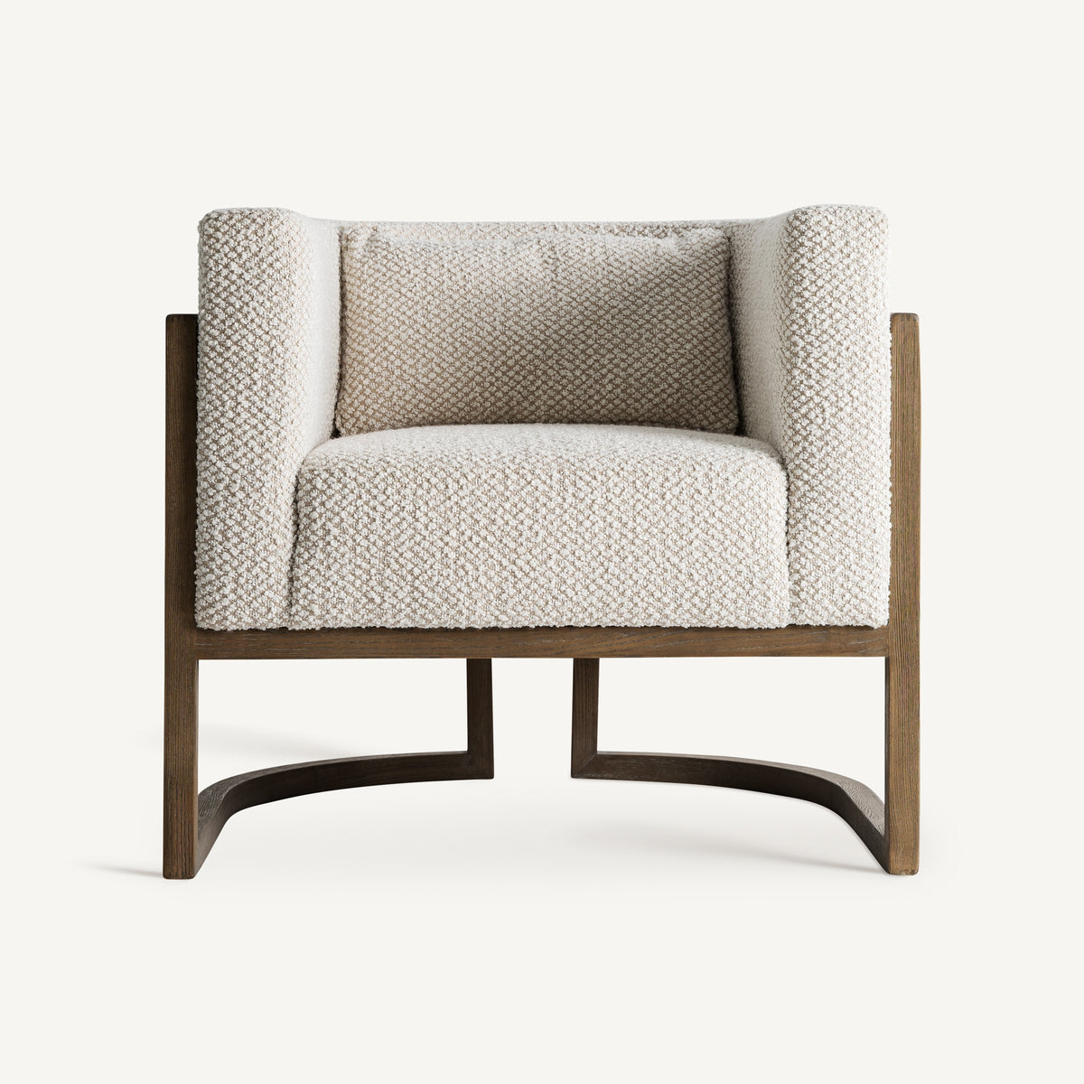 Sillón de fresno tapizado beige Cala Gració