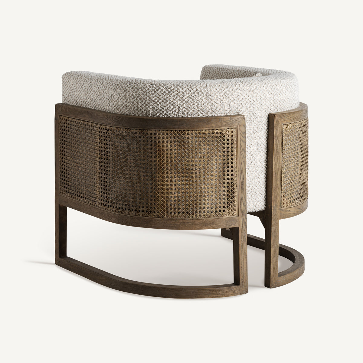 Sillón de fresno tapizado beige Cala Gració
