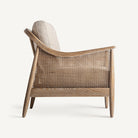 Sillón de fresno tapizado beige Cala Tarida