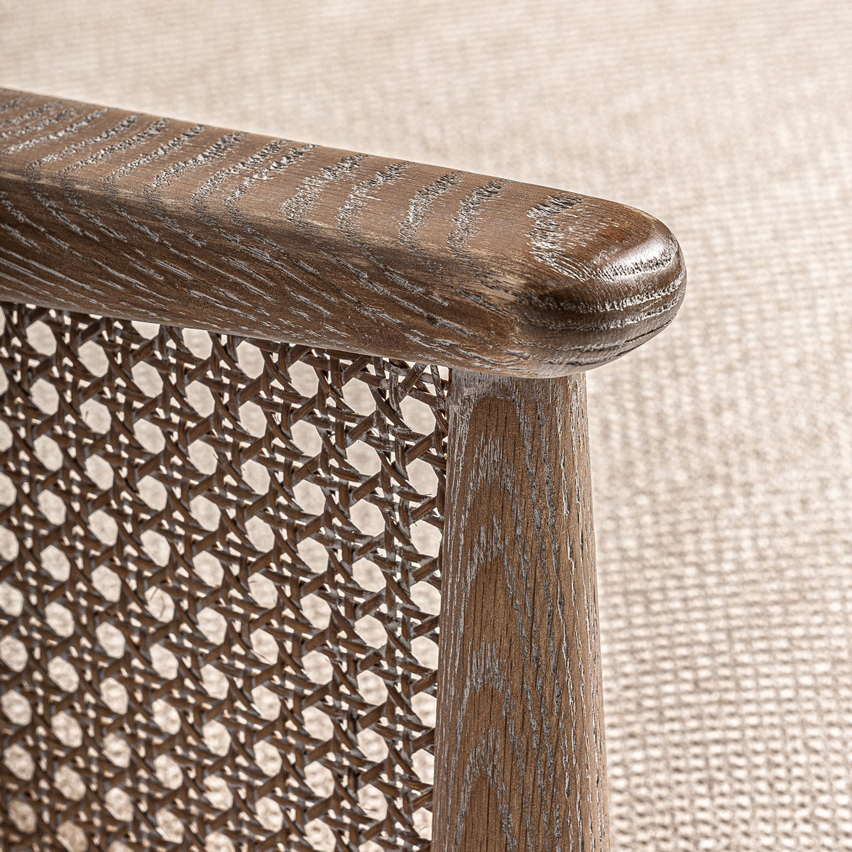 Sillón de fresno tapizado beige Cala Tarida