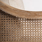 Sillón de fresno tapizado beige Cala Tarida