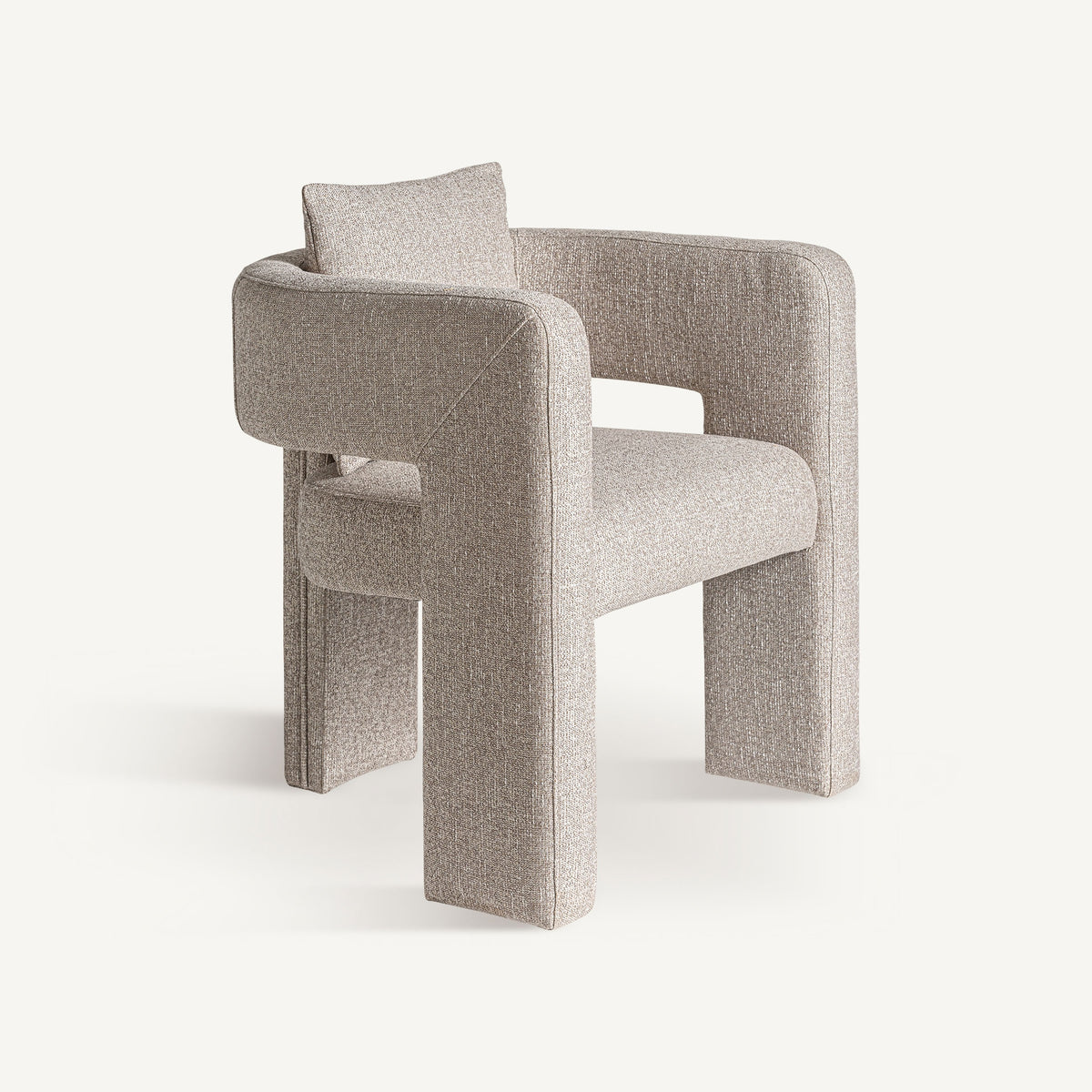 Sillón de fresno tapizado beige Santa Agnès