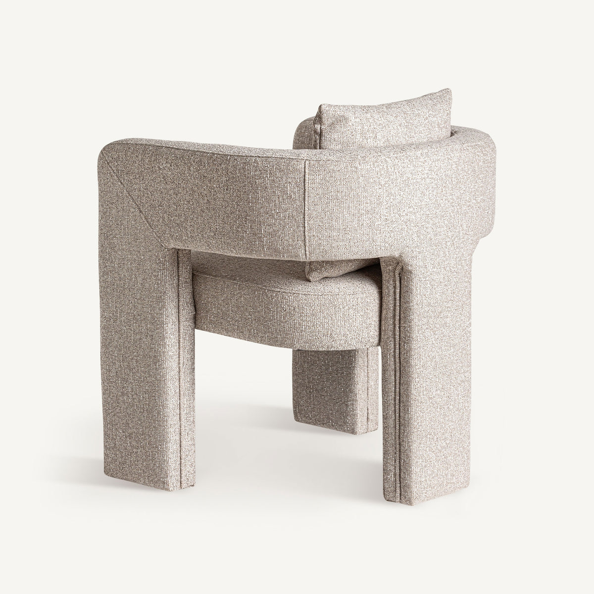 Sillón de fresno tapizado beige Santa Agnès