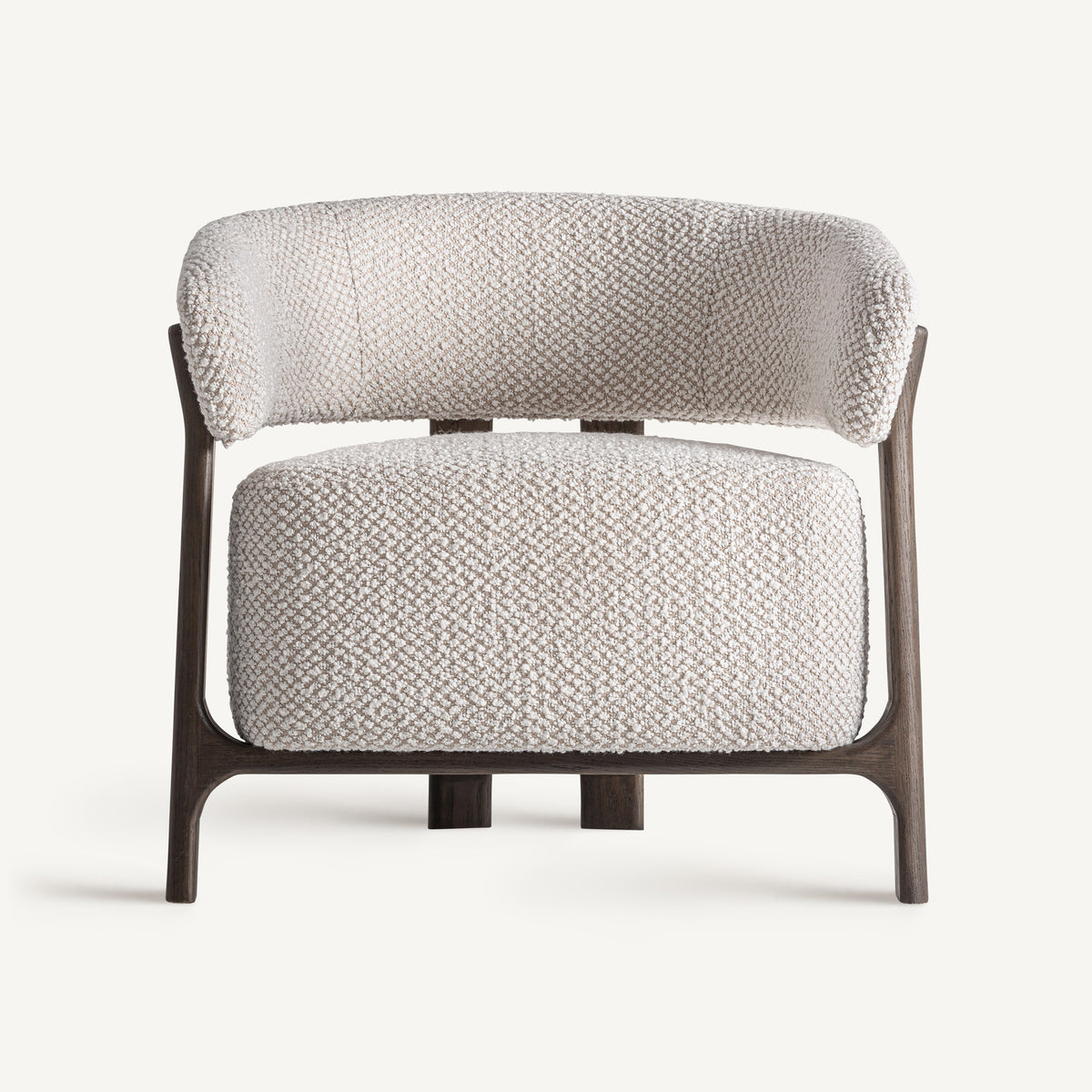 Sillón de fresno tapizado blanco roto Milna